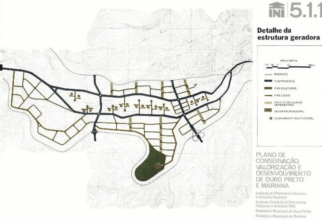 Figura 1. Proposição. Plano de Desenvolvimento de Ouro Preto e Mariana. Fonte: FJP, 1975